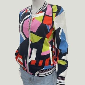 Michael Phillips Ltd. Simply Art By Dolcezza Cotton Zip Up Bomber Style Jacket